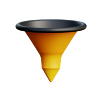 funnel 3d rendering icon illustration png