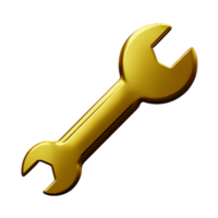 wrench 3d rendering icon illustration png