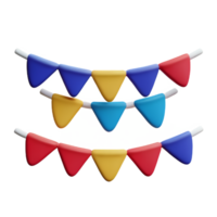 bunting 3d rendering icon illustration png