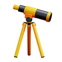 télescope 3d le rendu icône illustration png