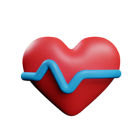 latido del corazón 3d representación icono ilustración png