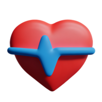 heartbeat 3d rendering icon illustration png