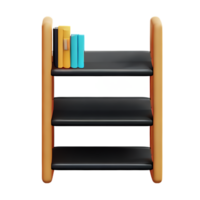 bookshelf 3d rendering icon illustration png