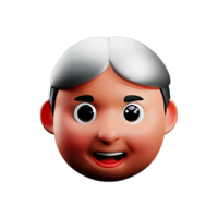 grandma face 3d rendering icon illustration png