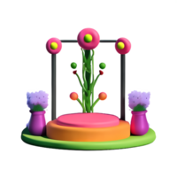 flower corner 3d rendering icon illustration png