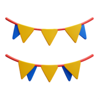 bunting 3d rendering icon illustration png