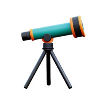 telescopio 3d interpretazione icona illustrazione png