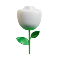 blanc Rose 3d le rendu icône illustration png