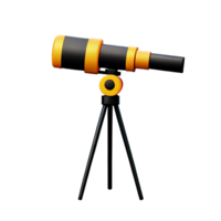 telescope 3d rendering icon illustration png