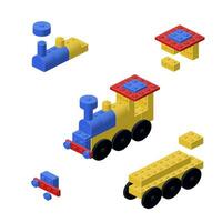 Concept with a locomotive in isometric style for printing and design.Vector illustration. vector