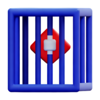 cárcel 3d representación icono ilustración png