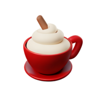 cappuccino 3d rendering icon illustration png