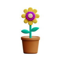 flower corner 3d rendering icon illustration png