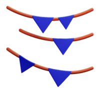 bunting 3d rendering icon illustration png