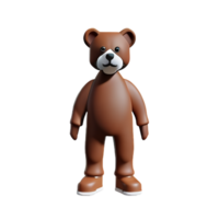 osito de peluche 3d representación icono ilustración png