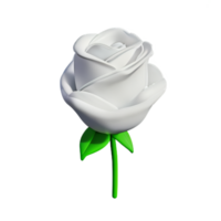 Weiß Rose 3d Rendern Symbol Illustration png