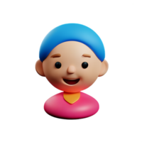 grandma face 3d rendering icon illustration png