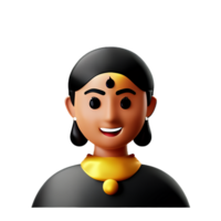indio novia cara 3d representación icono ilustración png