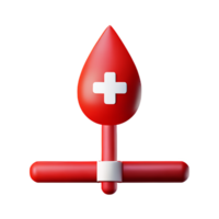 sangre donación 3d representación icono ilustración png