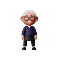 grand-mère visage 3d le rendu icône illustration png