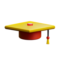 graduation hat 3d rendering icon illustration png