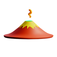 volcán 3d representación icono ilustración png