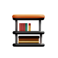 étagère à livres 3d le rendu icône illustration png