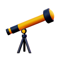 télescope 3d le rendu icône illustration png