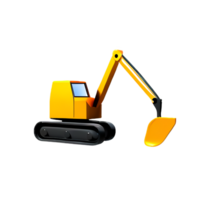 excavator 3d rendering icon illustration png