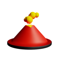 volcano 3d rendering icon illustration png