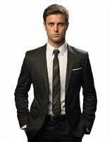 Ai generative Business man in a suit white transparent background photo