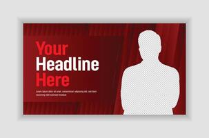 YouTube thumbnail design template and web banner design vector