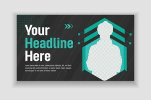 YouTube thumbnail design template and web banner design vector