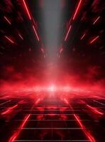 Ai generative Backdrop With Illumination Of Red Spotlights For Flyers realistic image ultra hd high design photo