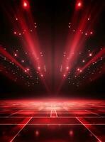 Ai generative Backdrop With Illumination Of Red Spotlights For Flyers realistic image ultra hd high design photo