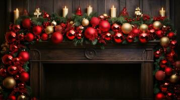 Christmas decorations adorning a beautiful Christmas tree background AI Generated photo