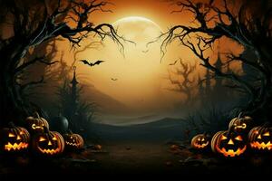 Catchy Halloween banner with ample space for your message AI Generated photo