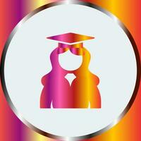 Unique Female Graduate Vector Icon