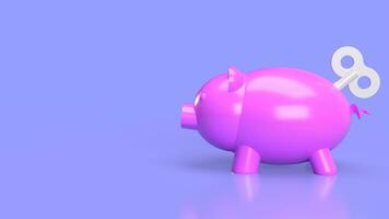 The piggy bank with wind up for earn or saving concept 3d rendering photo