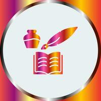 Unique Quill and Book Vector Icon