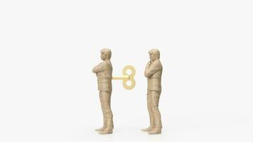 The man with wind up for business on white background concept 3d rendering photo