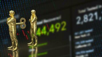 The man with wind up for business on chart background concept 3d rendering photo