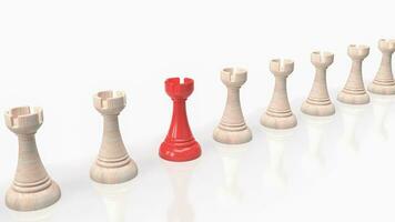 The red chess and wood for Human Resources concept 3d rendering photo