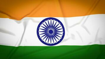 The India flag on black background  3d rendering photo