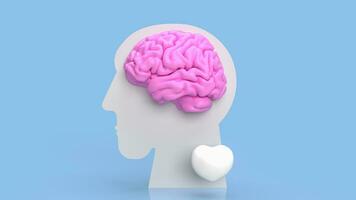 el busto cabeza y cerebro para ciencia o médico concepto 3d representación foto
