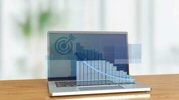 The chart on notebook for Business concept 3d rendering photo