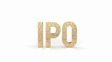 The gold ipo on white background for Business concept 3d rendering photo