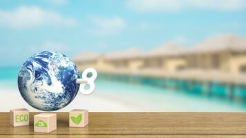 The world with wind up for ecological or ecosystem concept 3d rendering photo