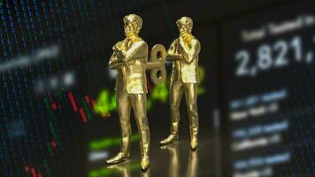 The man with wind up for business on chart background concept 3d rendering photo