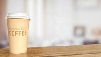 The paper cup for International Coffee Day concept 3d rendering photo